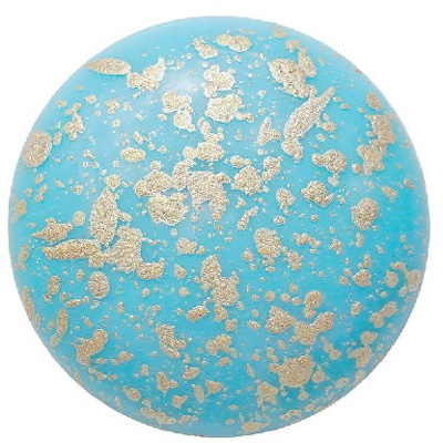 GCPP18-747 - Cabochons par Puca - opaque blue turquoise gold splash