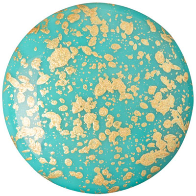 GCPP25-753 - Cabochons par Puca - opaque green turquoise gold splash