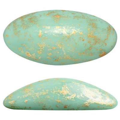 GCPP20-748 - Athos Cabochons par Puca - opaque aqua gold splash