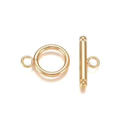 JF159-STST-1 - 304 stainless steel toggle clasp - gold colour