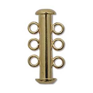 JF172-1 - 3 strand slide clasp - gold