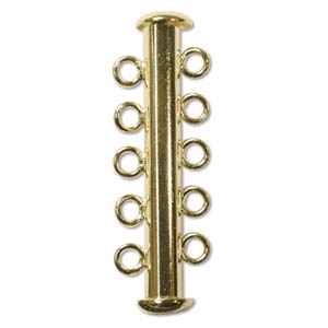 JF181-1 - 5 strand slide clasp - gold