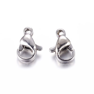 JF84B-STST-2 - 304 Stainless Steel Lobster Claw Clasps - stainless steel colour