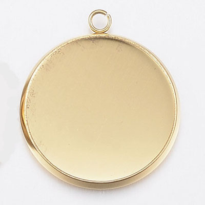 MCS1L18-STST-1 - 304 Stainless Steel Pendant Cabochon Settings - gold colour