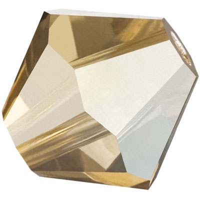 PCBIC03 CRY GLDFL2 - Preciosa crystal bicones - crystal goldflare 2x