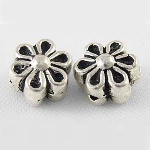 MEB12-2 - flower bead - silver