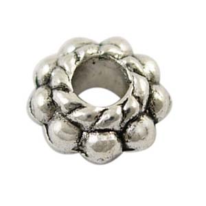 MEB14-2 - flower spacer bead - silver
