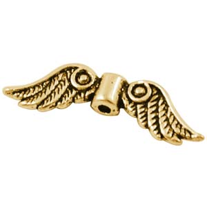 MEB17-1 - angel wings bead - antique gold