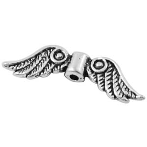 MEB17-2 - angel wings bead - silver 