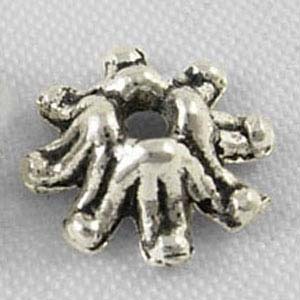 MEC68-2 - flower bead caps - silver
