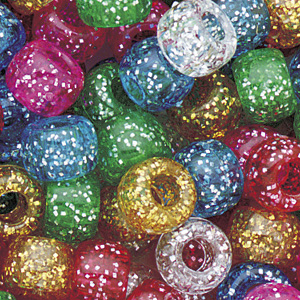 PB-BAR SP-M3 - barrel pony beads - mixed classic sparkle colours