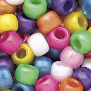 PB-BAR P-M5 - barrel pony beads - mixed pearl colours