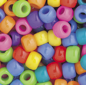 PB-BAR S-M9 - barrel pony beads - circus opaque mixed colours