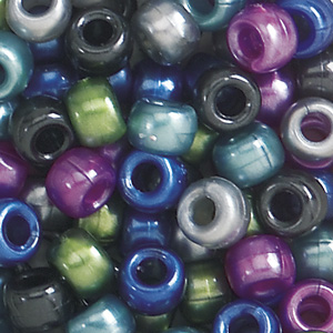 PB-BAR P-M11 - barrel pony beads - mixed cool pearl colours