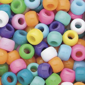 PB-BAR S-M13 - barrel pony beads - bright opaque mixed colours