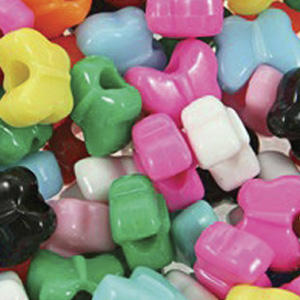 PB-BUT S-M1 - butterfly pony beads - opaque mixed colours
