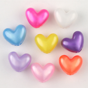 PB-HT P - heart pony beads - pearl single colours