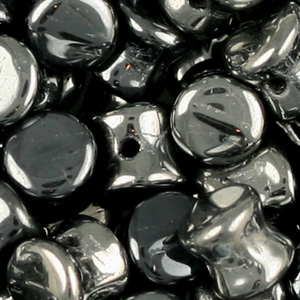 GBPLT-256 - Czech pellet pressed beads - jet chrome fully coated