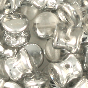 GBPLT-41 - Czech pellet pressed beads - crystal labrador half coated