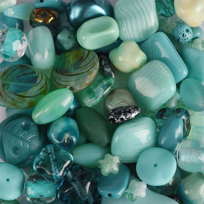 GBPM-4 - pressed glass bead mixes - sea green