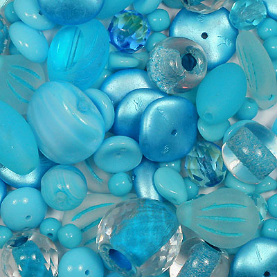 GBPM-5 - pressed glass bead mixes - aqua