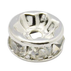 RBS08-1 - diamante rondelles, straight edges - crystal