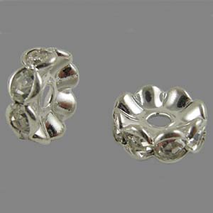 RBSW12-1 - diamante rondelles, wavy edges - crystal