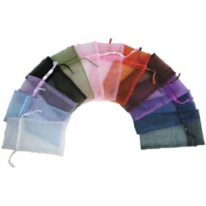 S172 - 12 organza bags -  assorted colours
