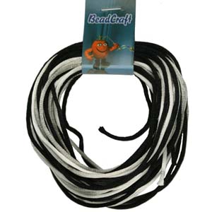 NBC-2-M3 - Nylon bead cord - black/silver/white mix