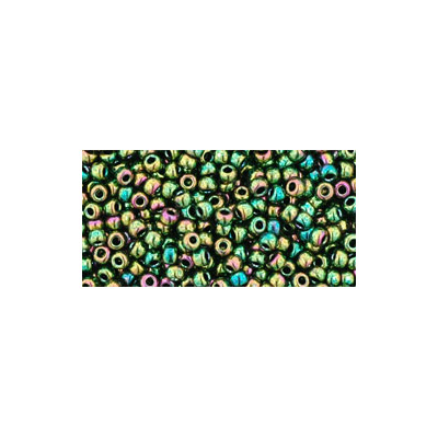 SB15JT-508 - Toho size 15 seed beads - higher-metallic iris olivine