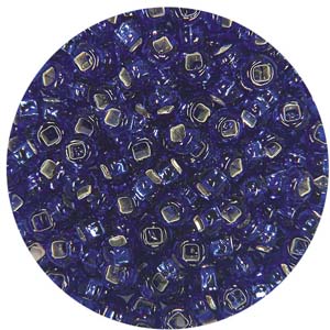 SB10-14 - Preciosa Czech seed beads - silver lined royal blue