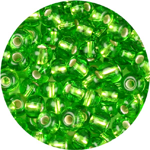 SB6-15 - Preciosa Czech seed beads - silver lined light green