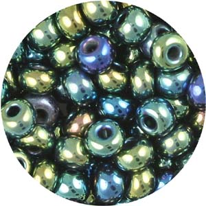 SB6-21 - Preciosa Czech seed beads - metalllic green iris