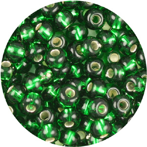 SB6-16 - Preciosa Czech seed beads - silver lined emerald