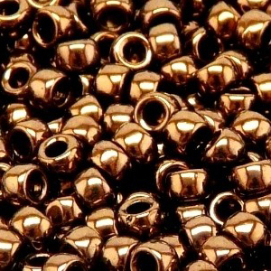 SBP8-271 - Matubo Czech size 8 seed beads - jet bronze lustre