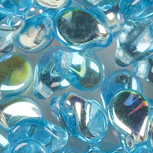GBPIP-170AB - Czech pips pressed beads - transparent aqua AB