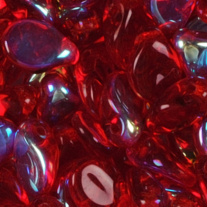 GBPIP-25AB - Czech pips pressed beads - transparent red AB