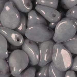 GBPIP-300 - Czech pips pressed beads - alabaster blue lustre