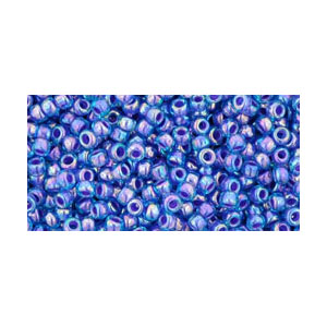 SB11JT-1837 - Toho size 11 seed beads - inside-colour rainbow aqua/opaque purple lined