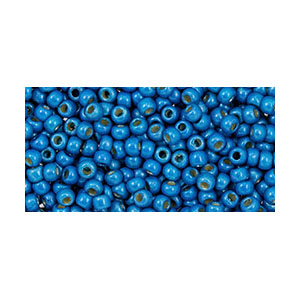 SB11JT-PF583F - Toho size 11 seed beads - permanent finish matt galvanized Caribbean blue