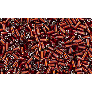 BB1JT-25C - Toho size 1 bugle beads - silver lined ruby