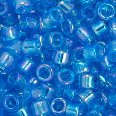 SB11JTT-163B - Toho Treasures beads - transparent dark aqua rainbow