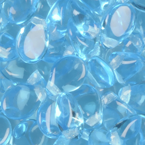 GBPIP-170 - Czech pips pressed beads - transparent aqua