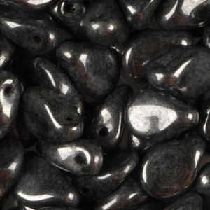 GBPIP-3 - Czech pips pressed beads - gunmetal (hematite)