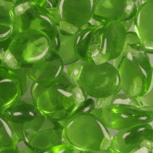 GBPIP-76 - Czech pips pressed beads - transparent green