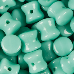 GBPLT-140 - Czech pellet pressed beads - opaque green turquoise