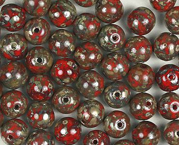 Category 6mm Czech Round Pressed Glass Beads