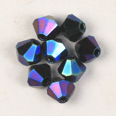 CCBIC03 143 Czech crystal bicones - Jet Blue Iris
