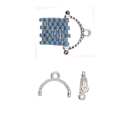 CYM-M11-012219-SP. Skaloti 2 11/0 delica ending - antique silver plated
