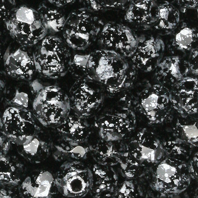 GBFP08-490 Czech fire-polished beads - opaque tweedy silver